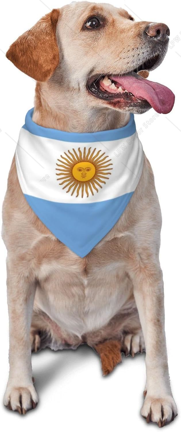 Dog Bandana Scarf - Argentinien-Flagge Hundehalstuch Verstellbares Halstuch Dreieckiges Halstuch