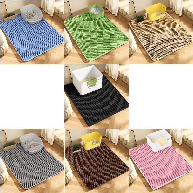 Cat Litter Mat - Bunte Katzenstreu-Matte Haustier-Streubox-Filtermatte Doppelschichtige Verschleißfeste Wasserdichte