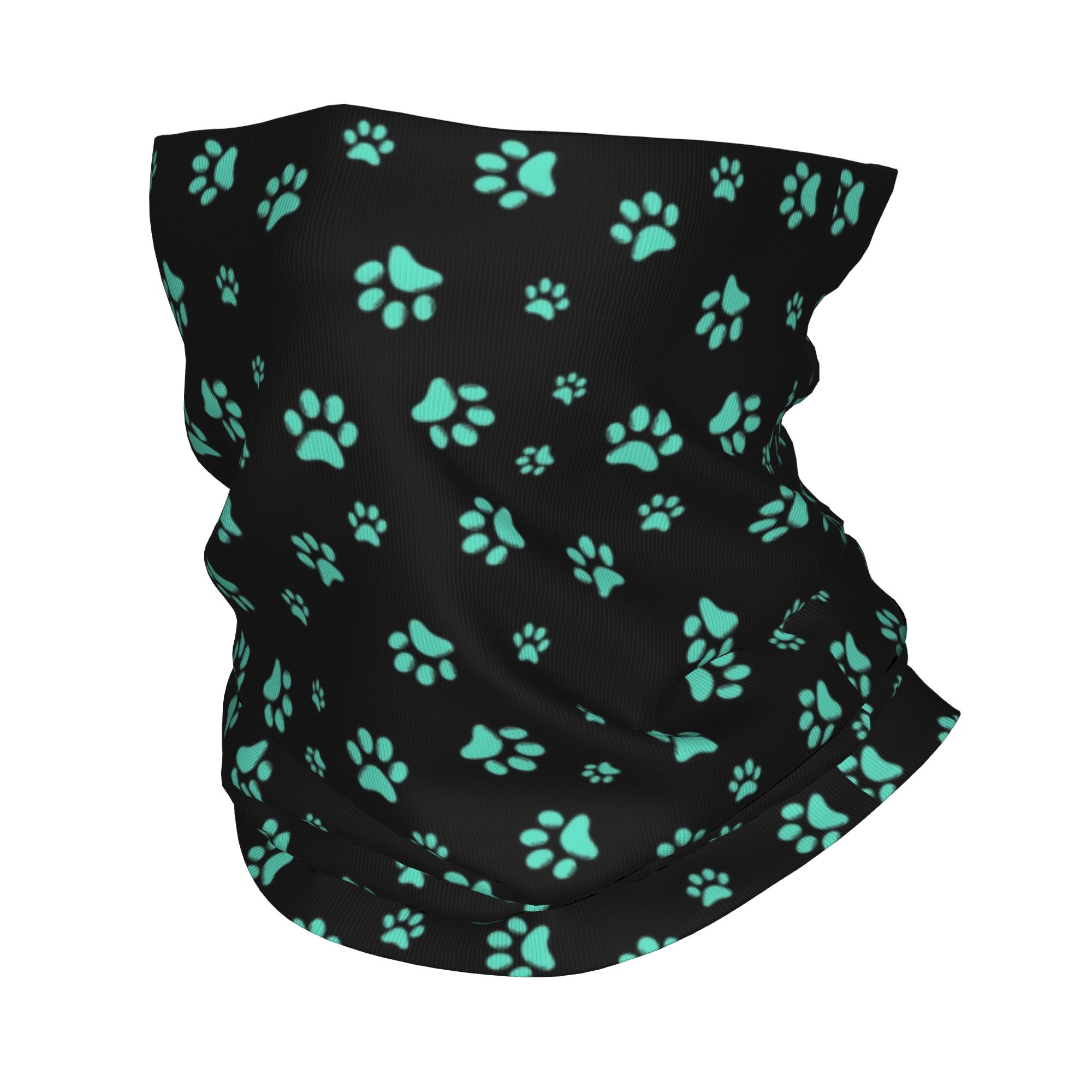 Dog Bandana Scarf - Individuelles Aqua-Hundepfotenmuster Bandana Halstuch für Wandern